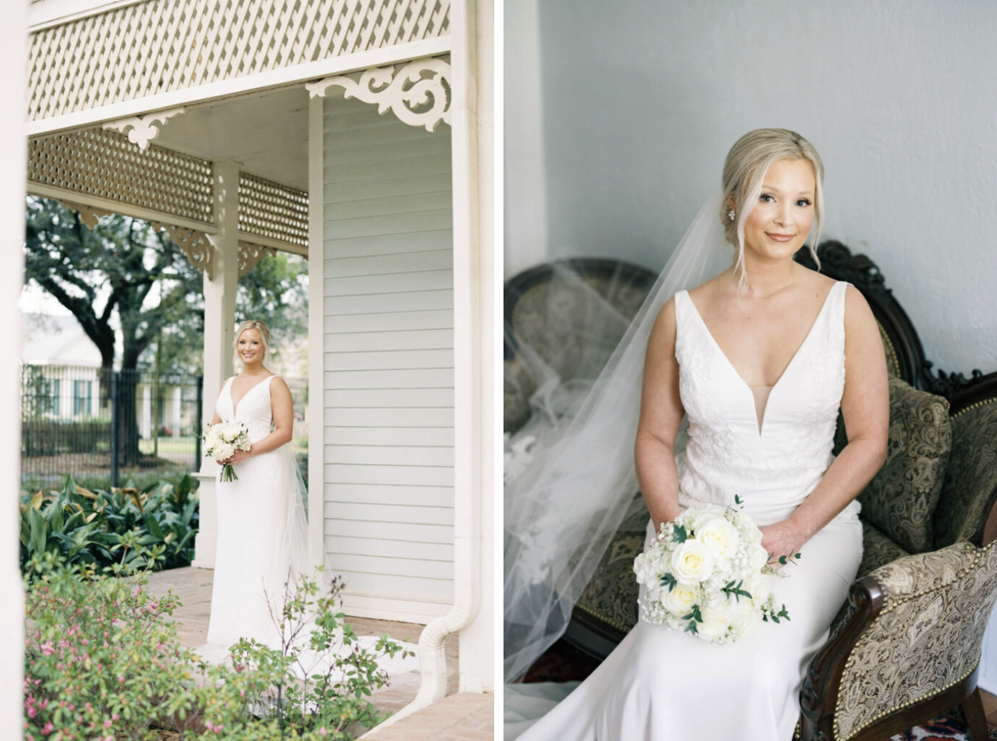 Bridal Portraits at the John Nickerson House in Lafayette, Louisiana | Mrs. Martin